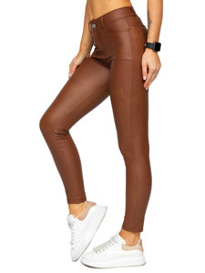 Bolf Damen Leggings Lederimitat Schokoladenbraun  DM850