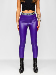 Bolf Damen Leggings Lederimitat Violett  MY16572