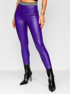 Bolf Damen Leggings Lederimitat Violett  MY16572