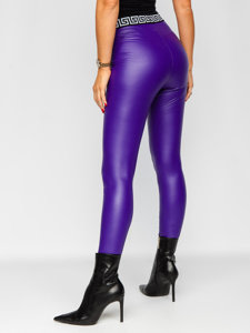 Bolf Damen Leggings Lederimitat Violett  MY16572