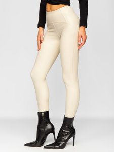 Bolf Damen Leggings Lederimitation Beige  J51700