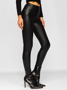 Bolf Damen Leggings Lederimitation Schwarz  J51700