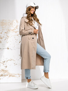 Bolf Damen Mantel Trenchcoat Beige  4494