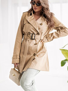 Bolf Damen Mantel Trenchcoat Beige  ZM5853