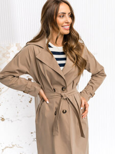 Bolf Damen Mantel Trenchcoat Cappuccino  4494