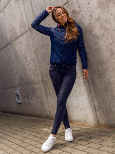 Bolf Damen Sportjacke Übergangsjacke Dunkelblau  KSW4005A