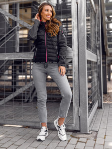 Bolf Damen Sportjacke Übergangsjacke Schwarz  KSW4004A