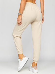 Bolf Damen Stoffhose Joggers Beige  W7322