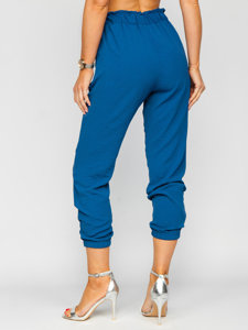 Bolf Damen Stoffhose Joggers Blau  W5076