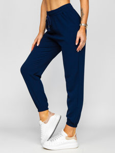 Bolf Damen Stoffhose Joggers Dunkelblau  W7322