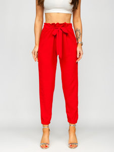 Bolf Damen Stoffhose Joggers Rot  W5076