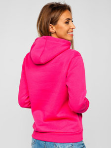 Bolf Damen Sweatshirt mit Kängurutasche Fuchsia  W02B