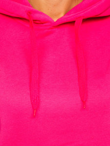 Bolf Damen Sweatshirt mit Kängurutasche Fuchsia  W02B