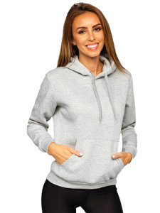 Bolf Damen Sweatshirt mit Kängurutasche Grau  W02B