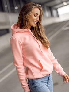 Bolf Damen Sweatshirt mit Kängurutasche Hellrosa  W02B-56