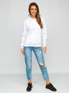 Bolf Damen Sweatshirt mit Kängurutasche Weiß  W02B