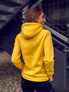 Bolf Damen Sweatshirt mit Kängurutsche Gelb  W02B