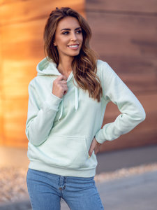 Bolf Damen Sweatshirt mit Kängurutsche Hell Mintgrün  W02B