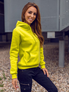 Bolf Damen Sweatshirt mit Kängurutsche Lemongrün W02B