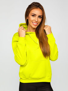 Bolf Damen Sweatshirt mit Kängurutsche Lemongrün W02B