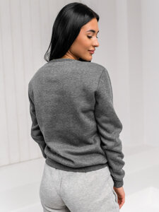 Bolf Damen Sweatshirt ohne Kapuze Schwarzgrau  W01A1