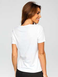 Bolf Damen T-Shirt ohne Motiv Weiß SD211