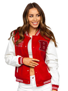 Bolf Damen Übergangsjacke Baseballjacke Bomberjacke Rot  16M9067