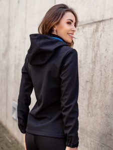 Bolf Damen Übergangsjacke Softshell Jacke Schwarz-Blau  HH018