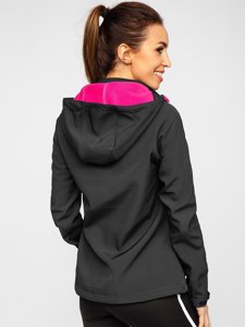 Bolf Damen Übergangsjacke Softshell Jacke Schwarzgrau HH027