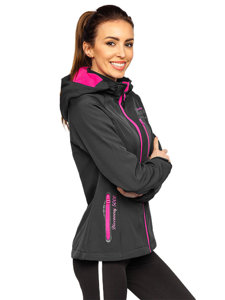 Bolf Damen Übergangsjacke Softshell Jacke Schwarzgrau HH027