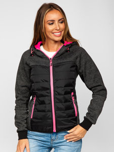 Bolf Damen Übergangsjacke Sport Jacke Schwarz  KSW4002