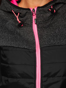 Bolf Damen Übergangsjacke Sport Jacke Schwarz  KSW4002