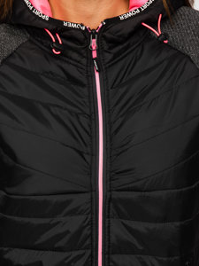 Bolf Damen Übergangsjacke Sport Jacke Schwarz  KSW4004