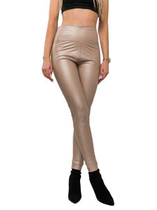 Bolf Damen Velours Leggings Beige 072