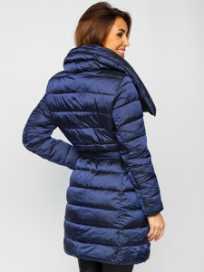 Bolf Damen Winterjacke Lang Dunkelblau  J9061