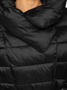 Bolf Damen Winterjacke Lang Schwarz  J9061