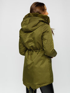 Bolf Damen Winterjacke Parka mit Kapuze Khaki  5M762