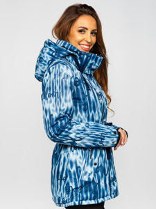 Bolf Damen Winterjacke mit Kapuze Dunkelblau  B2393