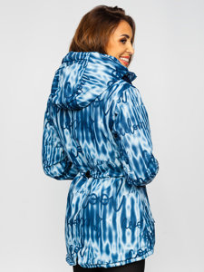 Bolf Damen Winterjacke mit Kapuze Dunkelblau  B2393