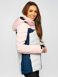 Bolf Damen Winterjacke mit Kapuze Rosa  B2378