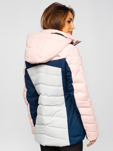 Bolf Damen Winterjacke mit Kapuze Rosa  B2378