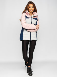 Bolf Damen Winterjacke mit Kapuze Rosa  B2378