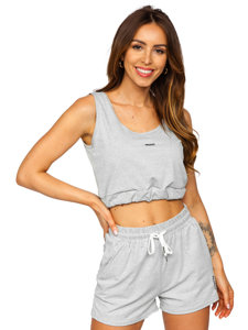 Bolf Damen Zweiteiler Sport Set Grau  YP1003