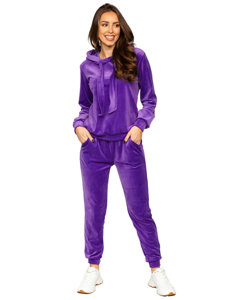 Bolf Damen Zweiteler Sport Set Velours Violett  643