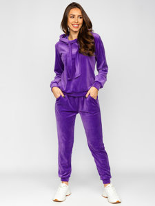 Bolf Damen Zweiteler Sport Set Velours Violett  643