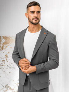 Bolf Herren Anzüg casual Grau  01