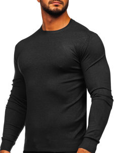 Bolf Herren Basic Pullover Schwarzgrau  YY01