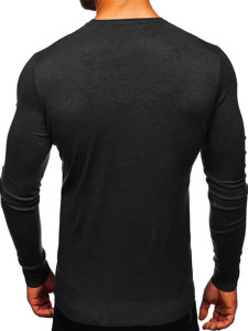 Bolf Herren Basic Pullover Schwarzgrau  YY01