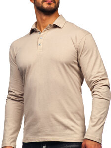 Bolf Herren Baumwoll Polohemd Lanagrm Beige  5119