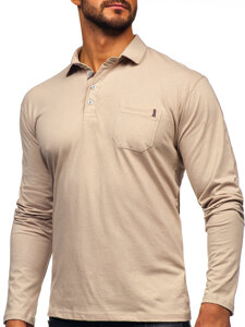 Bolf Herren Baumwoll Polohemd Lanagrm Beige  5120